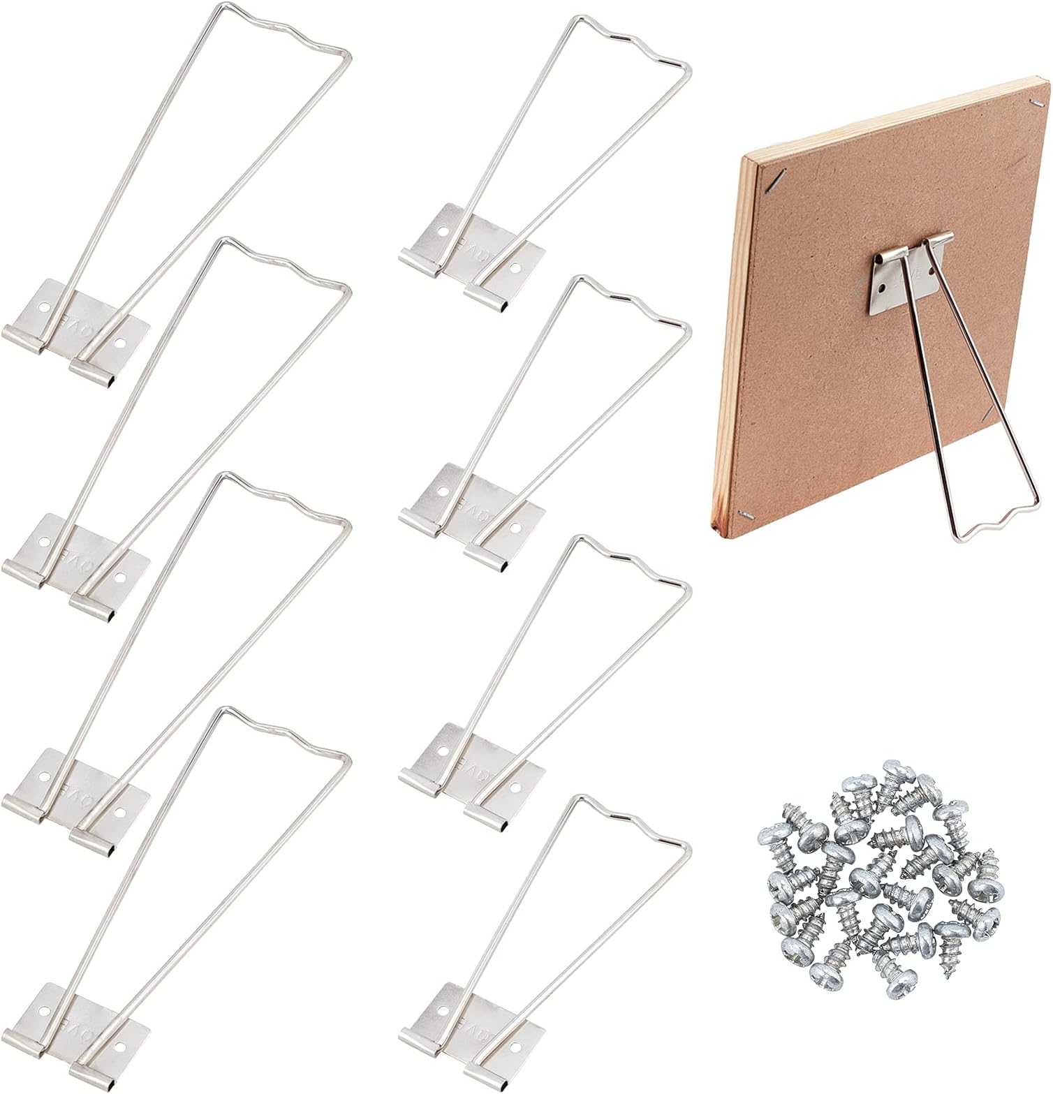 Sponsored Ad โ FINGERINSPIRE 12pcs 2 Styles Photo Frame Easel Back Stand Iron Photo Frame Bracket Iron Picture Frame Easel with 24pcs Screws (Stainless Steel Color)
