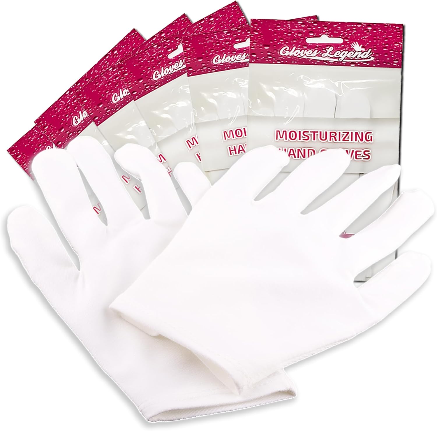 1 Pair (2 Gloves) - Gloves Legend White Cotton Gloves - for Dry Hand, Eczema, Nighttime Moisturizing Women Size Small : Beauty & Personal Care