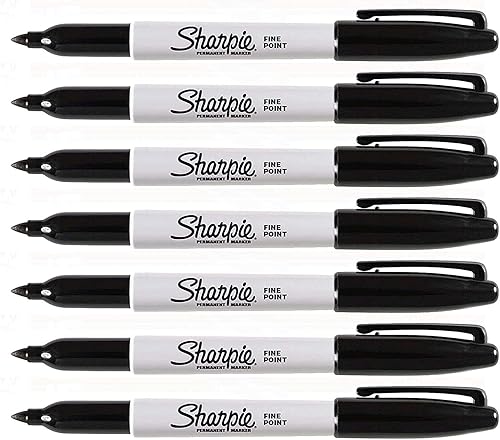 Sharpie Marcadores negros, punta fina, marcadores permanentes, 7 unidades