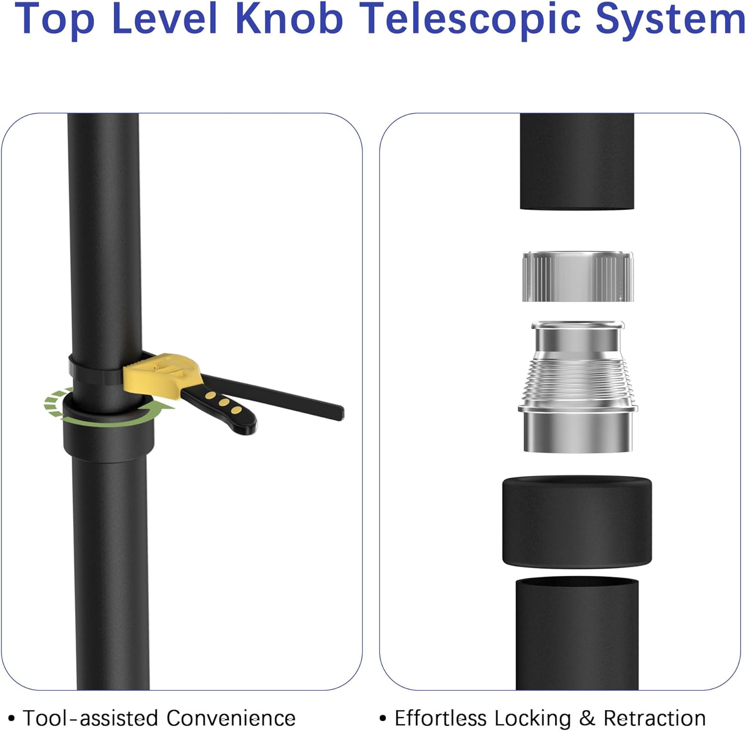 20FT Heavy Duty Tailgate Flag Pole Kit- Portable Telescoping Flag Pole with Tire Mount,Extend the Car Scratch Resistant Protective Cover & US Flag Portable for Camping/Tailgating/Outdoor Party