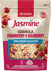 Jasmine Granola Integral Cranberry e Gojiberry Zero Açúcar 250g