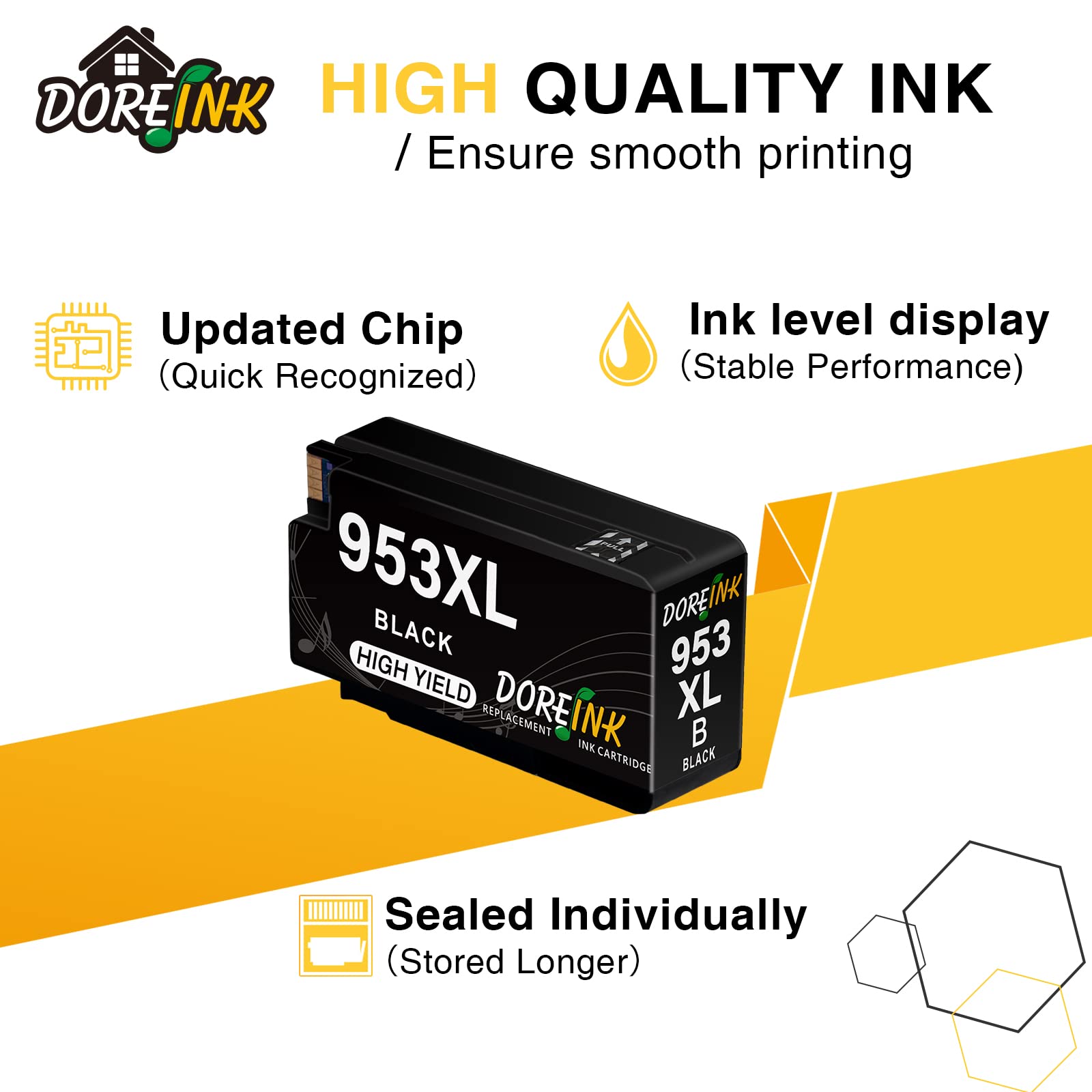 DOUBLE D 953XL Nero Per HP 953XL 953 XL Cartucce D'inchiostro,Non Interessato Dall'aggiornamento, Compatibili Per HP Officejet Pro 7740 7720 7730 8710 8715 8210 8218 8720 8725 8730 - Foto 7