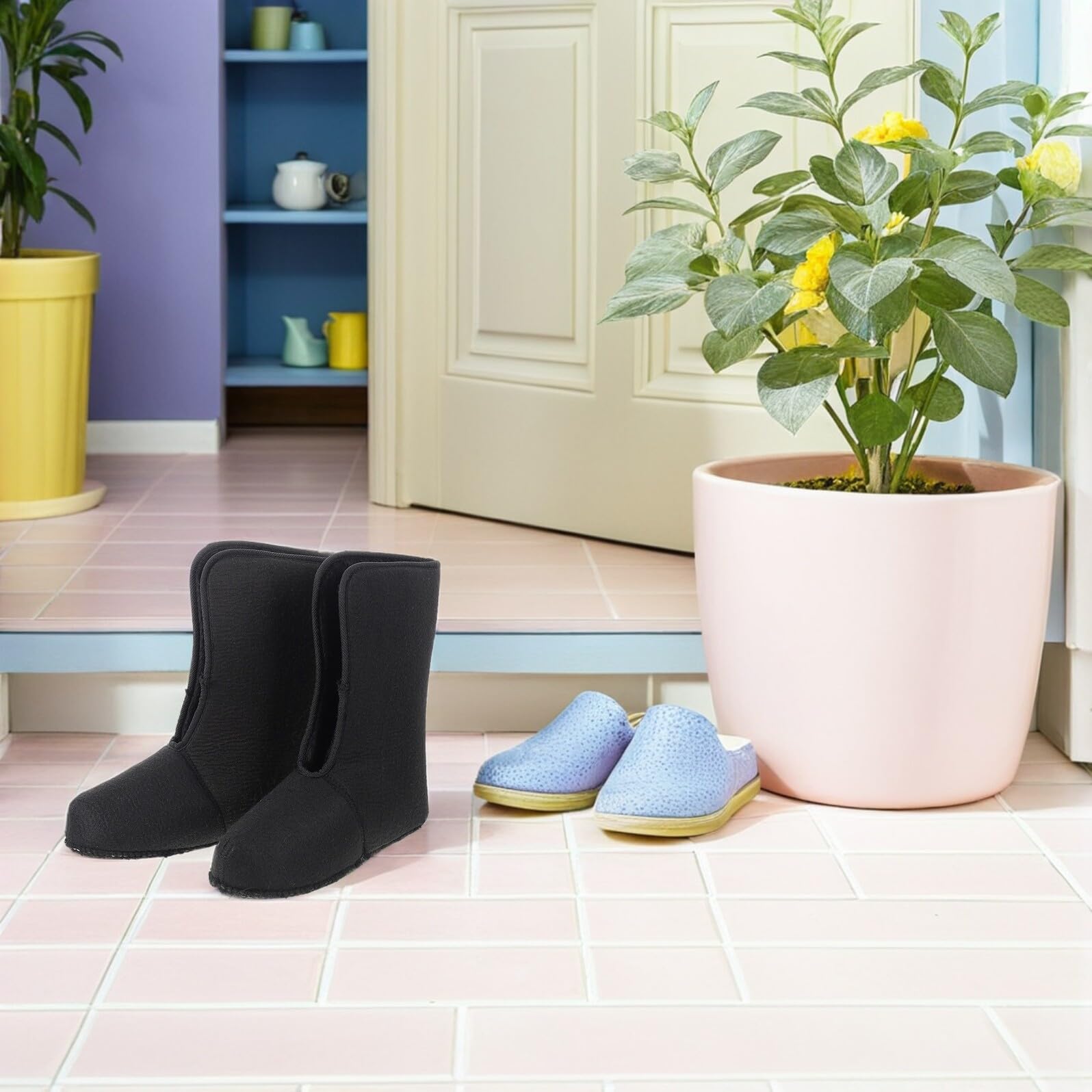 ifundom 2 Paires Neige pour Homme Semelles Isolantes Amovibles Semelles Thermiques Chaussettes Chaudes Antidérapantes Doublures de Remplacement pour Randonnée Hivernale