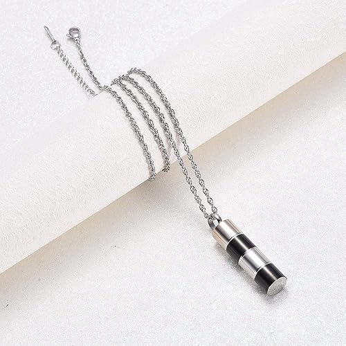 Miniatura 4 de Urnas para Perros Humen Cilindro de Cenizas para Mascotas Collar de Cremación Tubo de Acero Inoxidable Soporte Hueco Joyería de Recuerdo 12-4