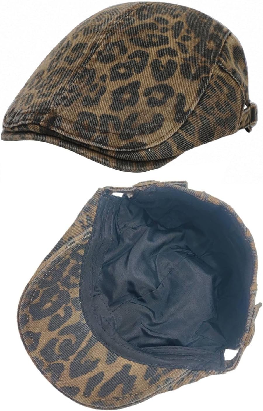 Women's Cotton Leopard Print Beret Newsboy Cap Flat Ivy Beret hat Style French Fashion Cabbie Duckbill Fall Winter 2025 - Image 2