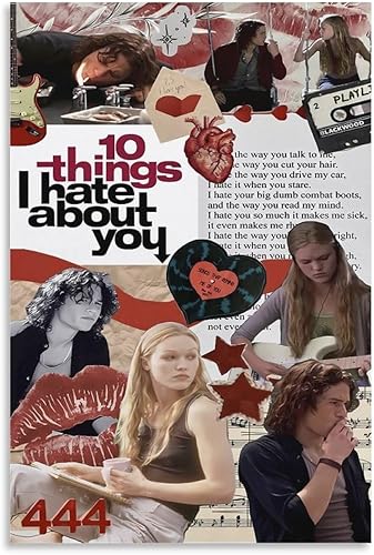 LRefiozas Single Hanging Picture 10 Things I Hate About You Canvas Poster - Retro 90s Romance Comedy Movie Art Print Home Decor for Bedroom Living