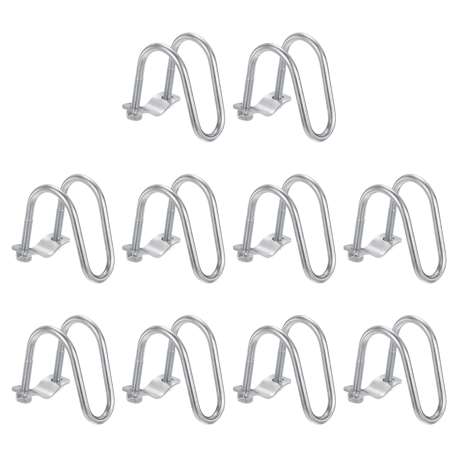 sourcing map 10pcs Cross-Connector Vertical Pipe Clip 0.75" to 1.5" Carbon Steel U-Shaped Tube Buckle Steel Pipe Connector for Farm Greenhouse Awning Frames Nursery Fence Scaffolding
