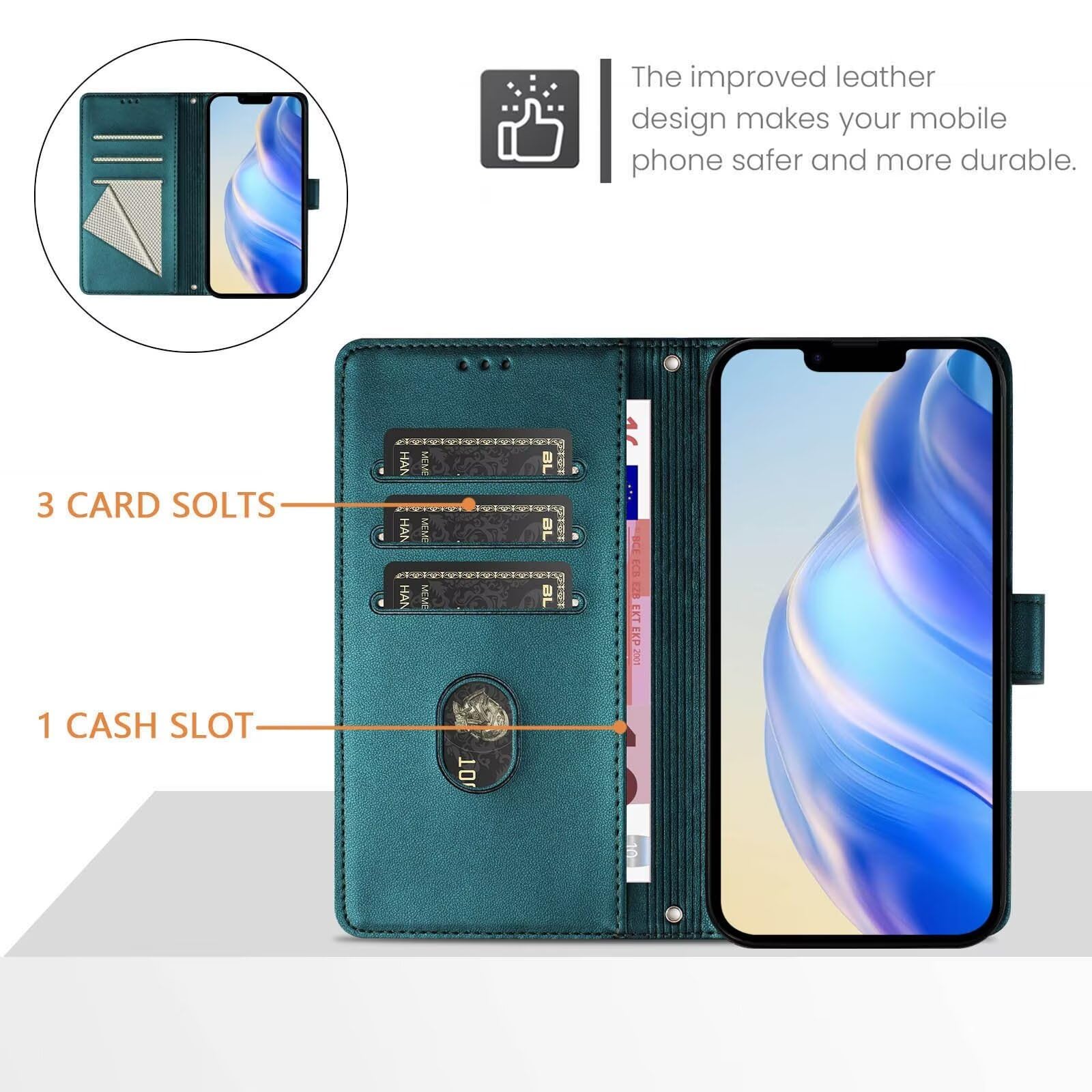 Luxus-Handyhülle Für Honor 70 5G - Leder-Geldbörse Mit Magnetständer Und Kartenfach