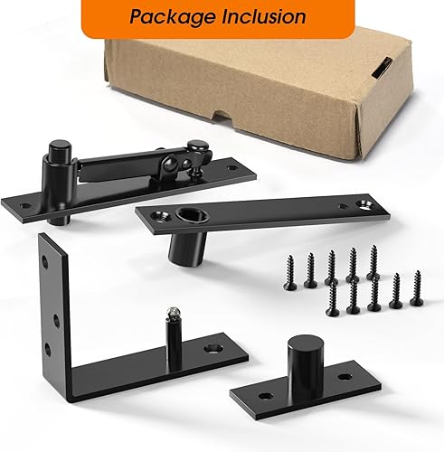 Miniatura 6 de TheElves Bisagras de puerta, herrajes para puerta pivotante de acero inoxidable, bisagras de pivote de rotación de 270 grados para puertas