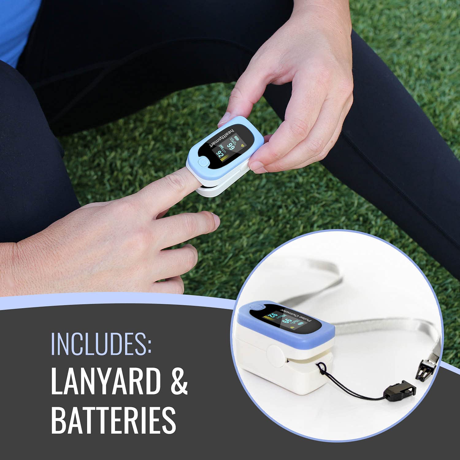 HealthSmart Pulse Oximeter for Fingertip That Displays Blood Oxygen Saturation Content, Deluxe : Industrial & Scientific