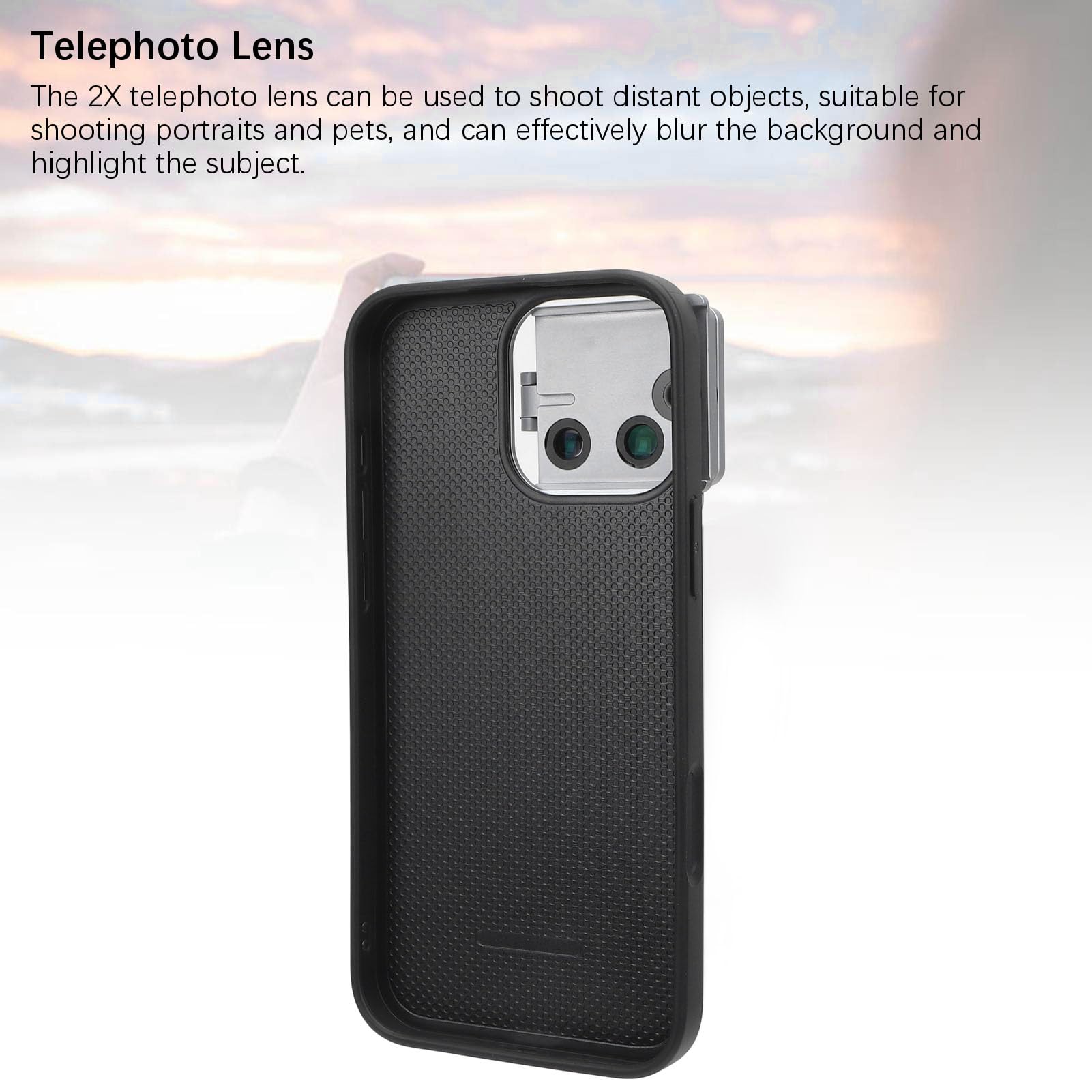 Obiettivo Fotocamera per Telefono 16 Pro con Custodia, Obiettivo Fotocamera Universale con Clip, Teleobiettivo 2X e Obiettivo Fisheye Macro 10X con Copertura Magnetica per 16