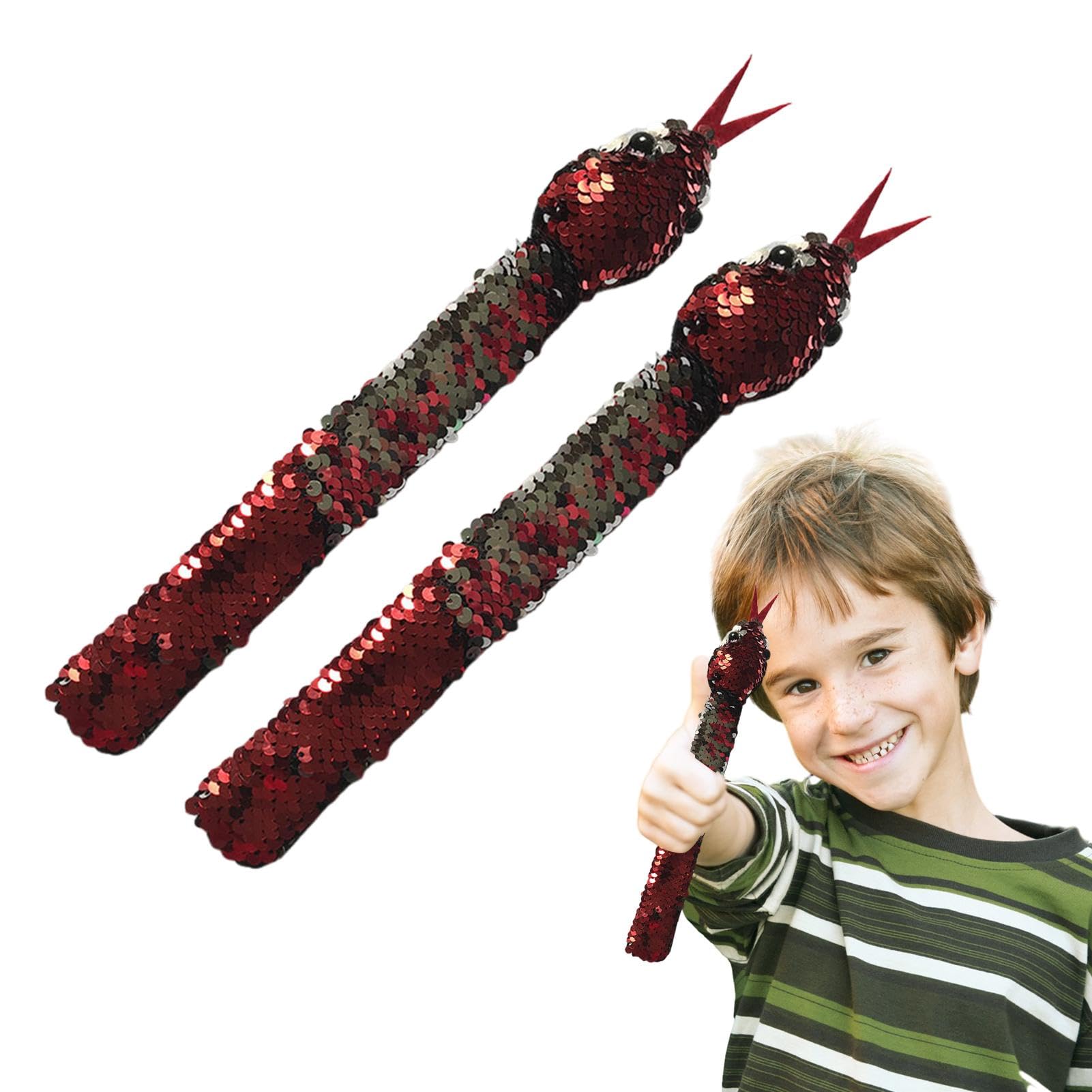 Halloween Slap Bracelets,Sequin Snake Bracelets Slap Bracelets - Portable Animal Snake Bracelet Snap Bands for Kids Family Girls Friends