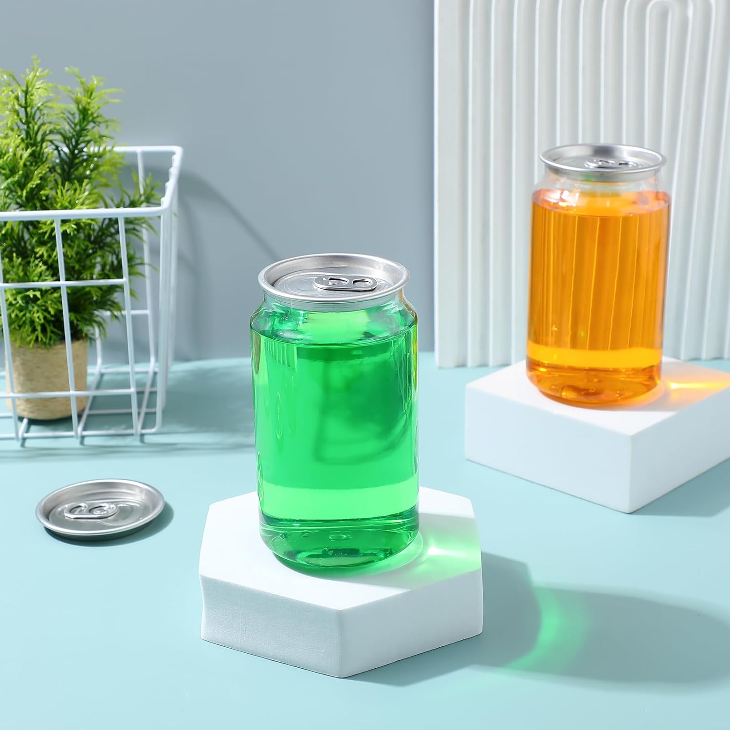 BESTonZON Reusable Pet Bottles 12Oz Clear Plastic Drink Containers with Easy-Grip Pull Lids Multipurpose Water Juice Smoothie Bottles for Indoor and Outdoor Use 4.72X2.55X2.55 Inch - Image 9