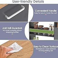 Vista 7 de Giantex Carrito de almacenamiento delgado y rodante de 4 niveles, carrito de cocina estrecho de 8 pulgadas con asa y estantes abiertos, carrito