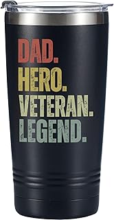 Onebttl Veteran Day Gifts for Dad, Tumbler Travel Coffee Mug, for Father's Day, from Daughter, Son, Wife, Stainless Steel Insulated 590ml/20oz