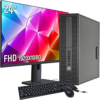 HP EliteDesk SFF High Performance Business Desktop Computer with 24-Inch Monitor | Quad Core i5-4570 3.2GHz | 16GB RAM 512GB SSD | WiFi, Windows 10 Professional (Renewed)