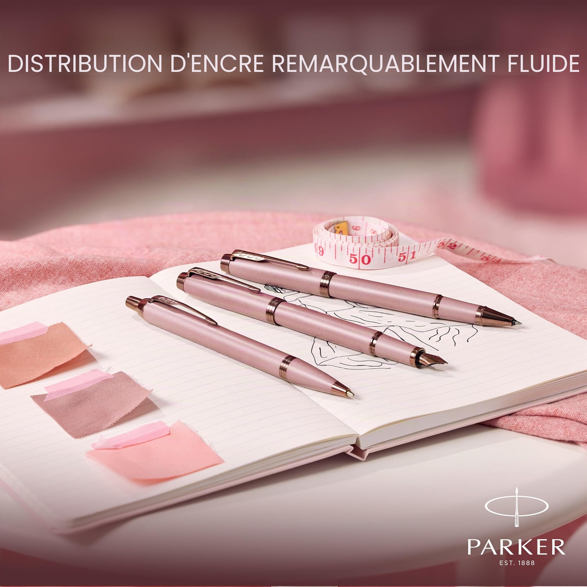 Parker IM Stylo roller | collection Touche Finale | finition mauve | pointe moyenne | encre noire | coffret cadeau