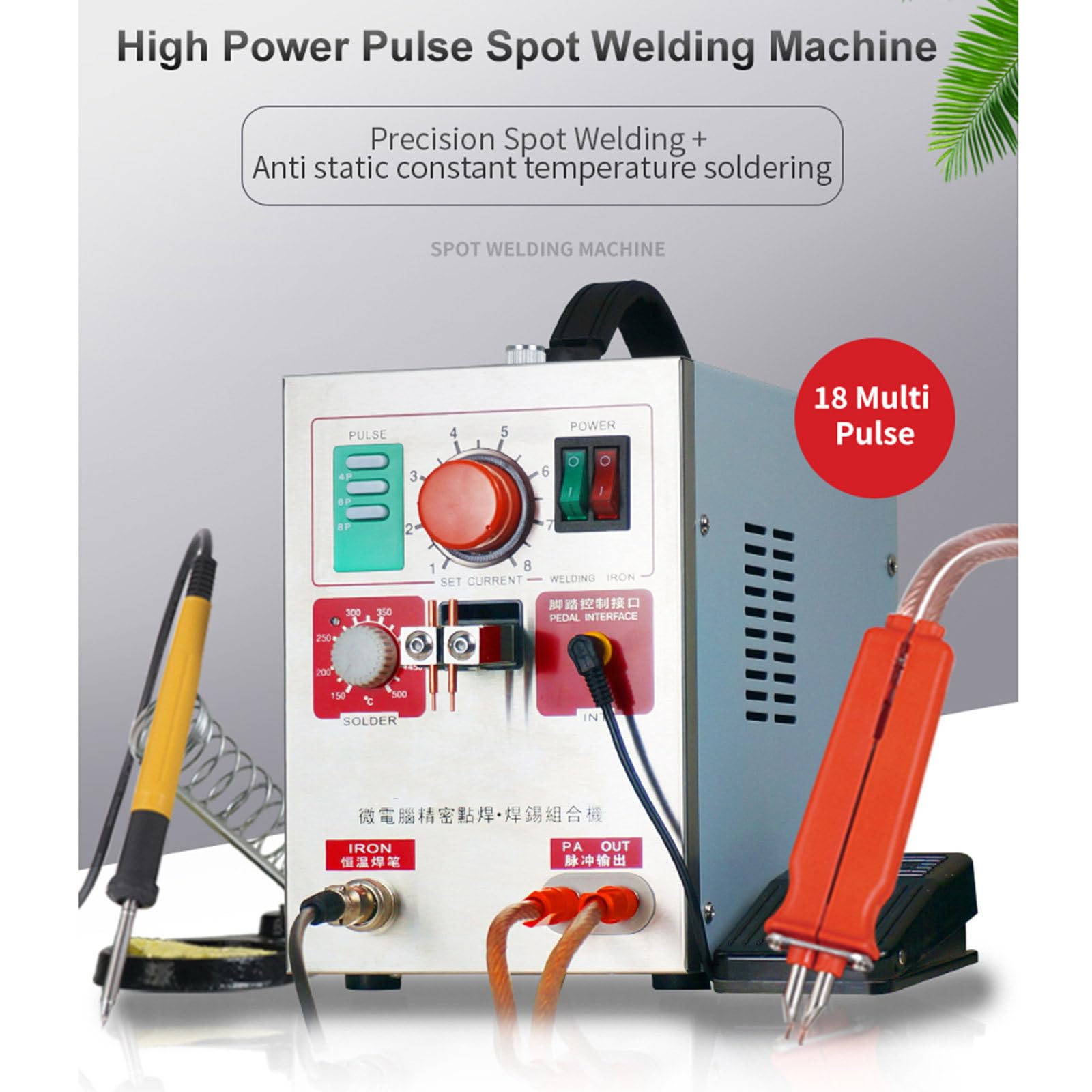Puntlasapparaat met accu, 11000 mAh batterij, mini-puntlasapparaat, 5 m, nikkelplaat, 8 versnellingen instelbaar, draagbaar, doe-het-zelf accu-lasapparaat, lasmachine met lcd-scherm