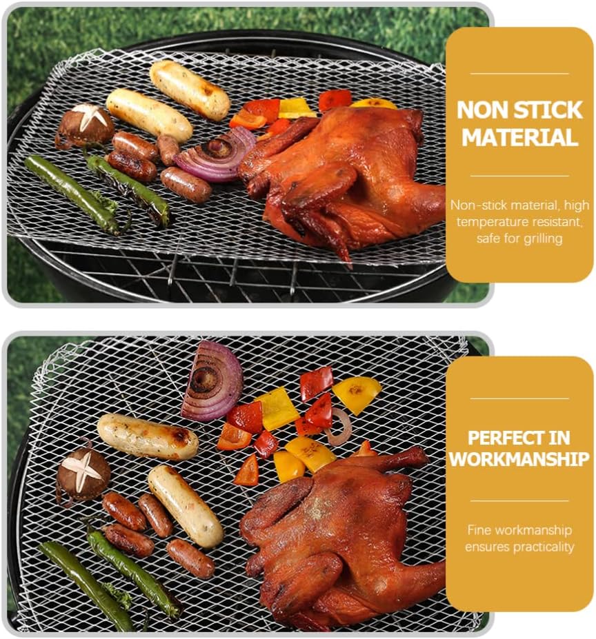 DOITOOL Disposable BBQ Grill Mesh Mats 15.27X12 Inch Non-Stick Outdoor Grill Liners for Camping Picnics BBQ Cooking Pads