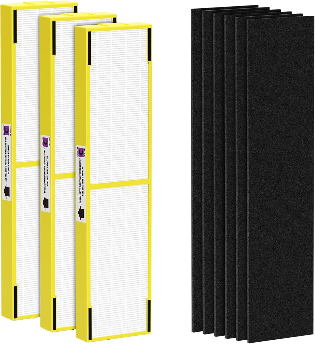 Paquete de 3 filtros de repuesto FLT5000 True HEPA C, compatibles con purificadores de aire Germ-Guardian AC5000, AC5000E, AC5250PT, AC5350B, AC5350BCA, AC5350W, AC5300B, CDAP5500B, AP2800CA