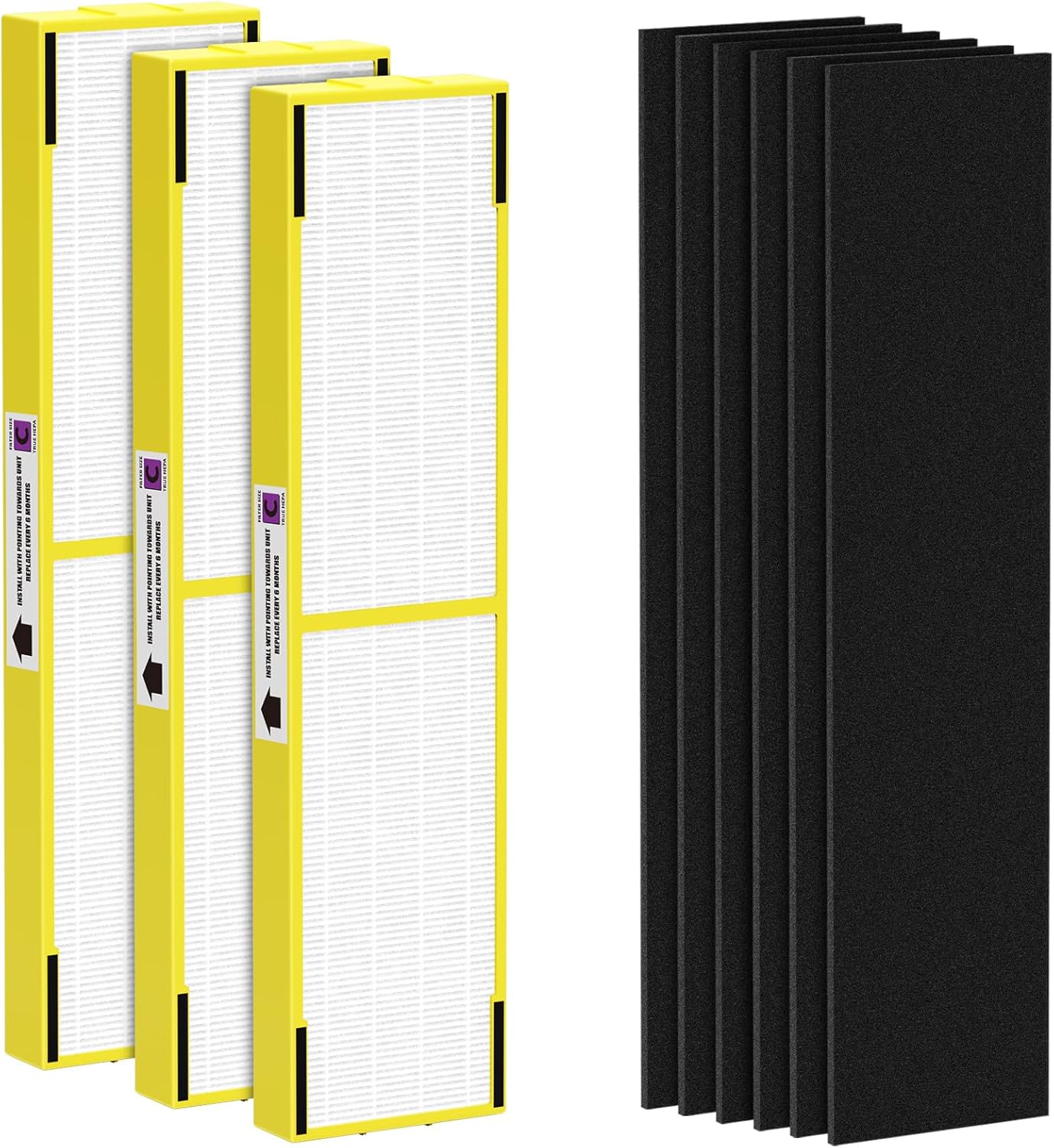 4 Pack FLT5000 True HEPA Replacement Filter C, Compatible with Germ-Guardian AC5000, AC5000E, AC5250PT, AC5350B, AC5350BCA, AC5350W, AC5300B, CDAP5500B, AP2800CA Air Purifiers