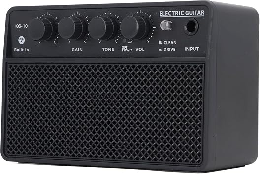 Electric Guitar Amp, 10W Portable Electric Guitar Amplifier with Dual Channels Headphone Jack for Practice, Desktop, Live Performance