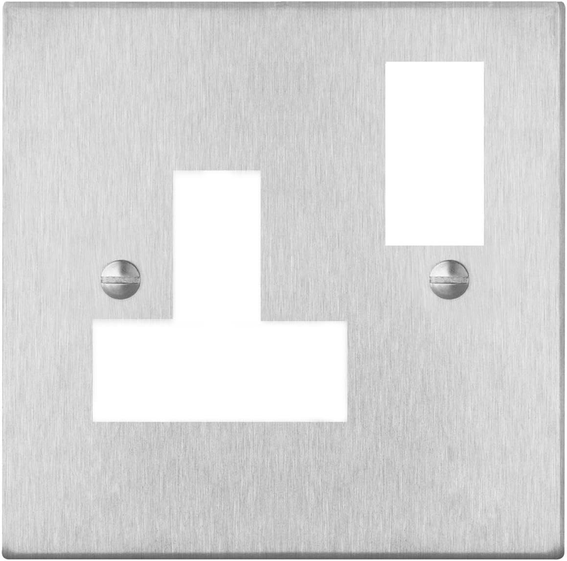 Wall Socket 1 gang 13 amp switch socket outlet Satin Stainless Steel