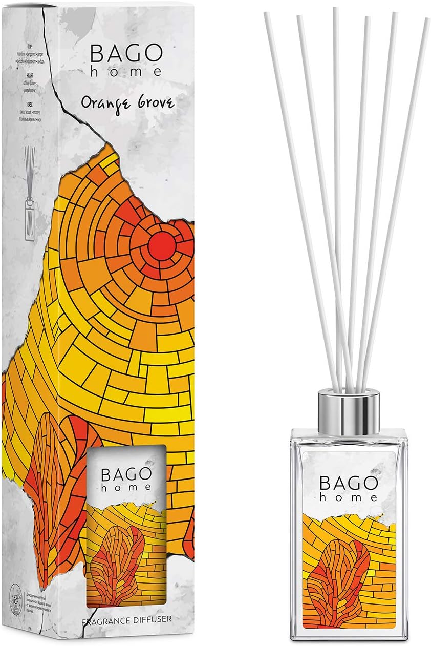 Amazon.com: BAGO home Reed Diffuser Set - Orange Grove | 3.7 Ounces ...
