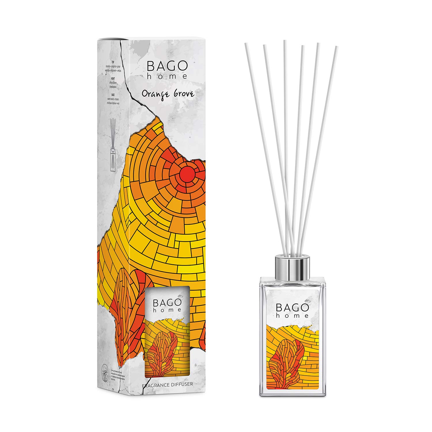 Amazon.com: BAGO home Reed Diffuser Set - Orange Grove | 3.7 Ounces ...