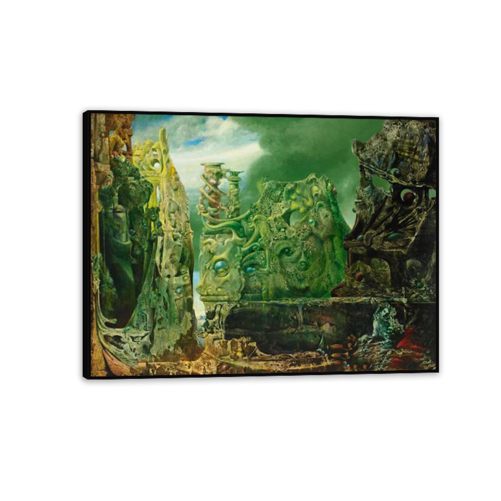 MYCGGDGH Max Ernst Canvas Wall Art Reproductions of Famous Paintings L’oeil du silence Surrealist Art Prints Max Ernst Abstract Pictures Wall Decor for Living room bathroom 40x30cm(16x12in) Black