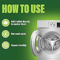 Vista 7 de Green Gobbler Premium Washing Machine Cleaner & Deodorizer Tablets with Pipe, Drain & Hose Clean Technology Front & Top Load Washers 28 Count