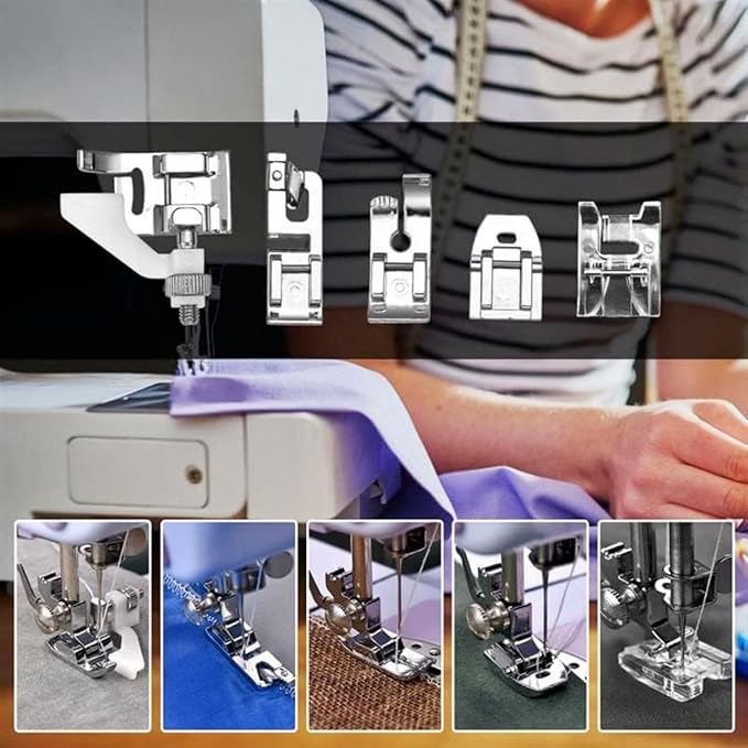 Kit de 32 Pies Prensatelasy de Costura para Máquinas de Coser miniatura 8