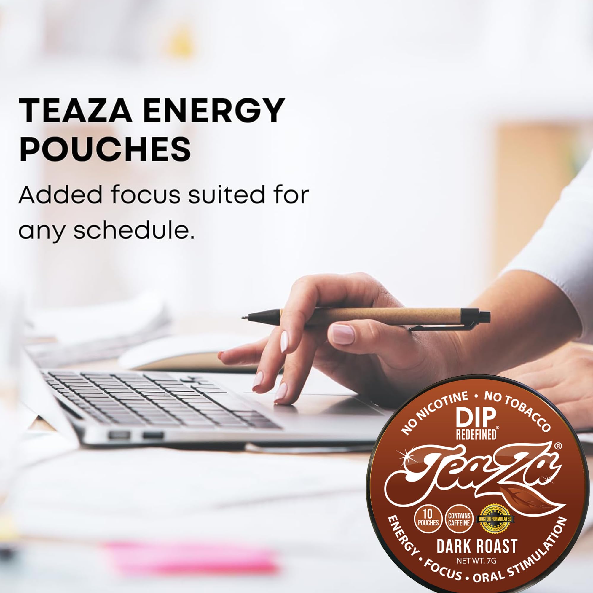Amazon.com: TeaZA Herbal Dip Dark Roast Pouches -Nicotine Free, Tobacco  Free