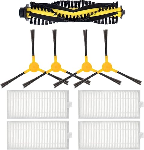 Miniatura 7 de Piezas de repuesto para aspiradora Tesvor X500X500 ProM1, incluye 4 cepillos laterales+1 cepillo de rodillo+4 filtros