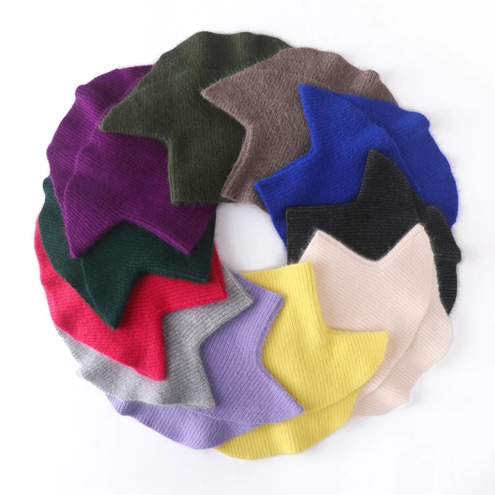 Schals Damen Tücher Halstuch Scarf Rollkragenpullover Kleine Wickel Dicke Rippen Strickaccessoires Cowl Schal