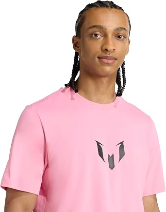 Adidas Messi Name & Number Graphic T-Shirt Messi Name & Number Graphic Men's T-Shirt, Easy Pink, L
