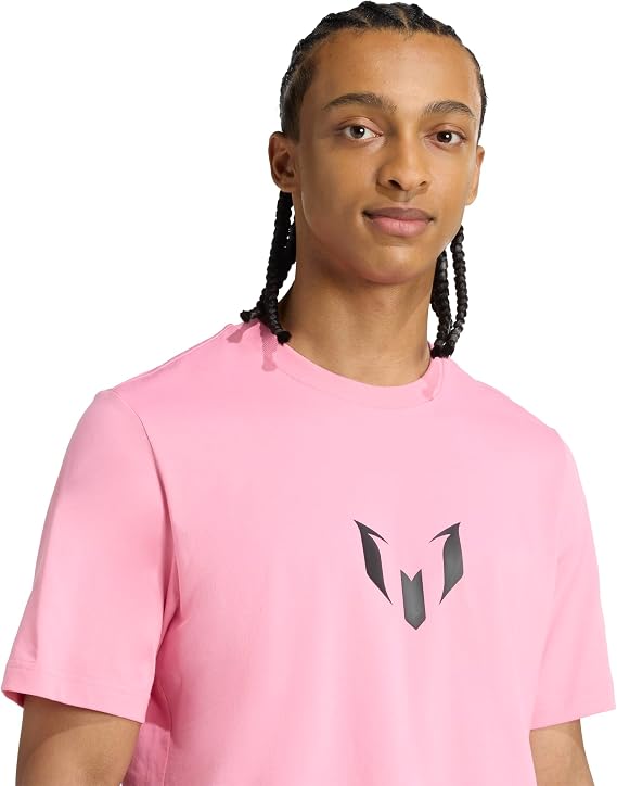 Adidas Messi Name & Number Graphic T-Shirt Messi Name & Number Graphic Men's T-Shirt, Easy Pink, L