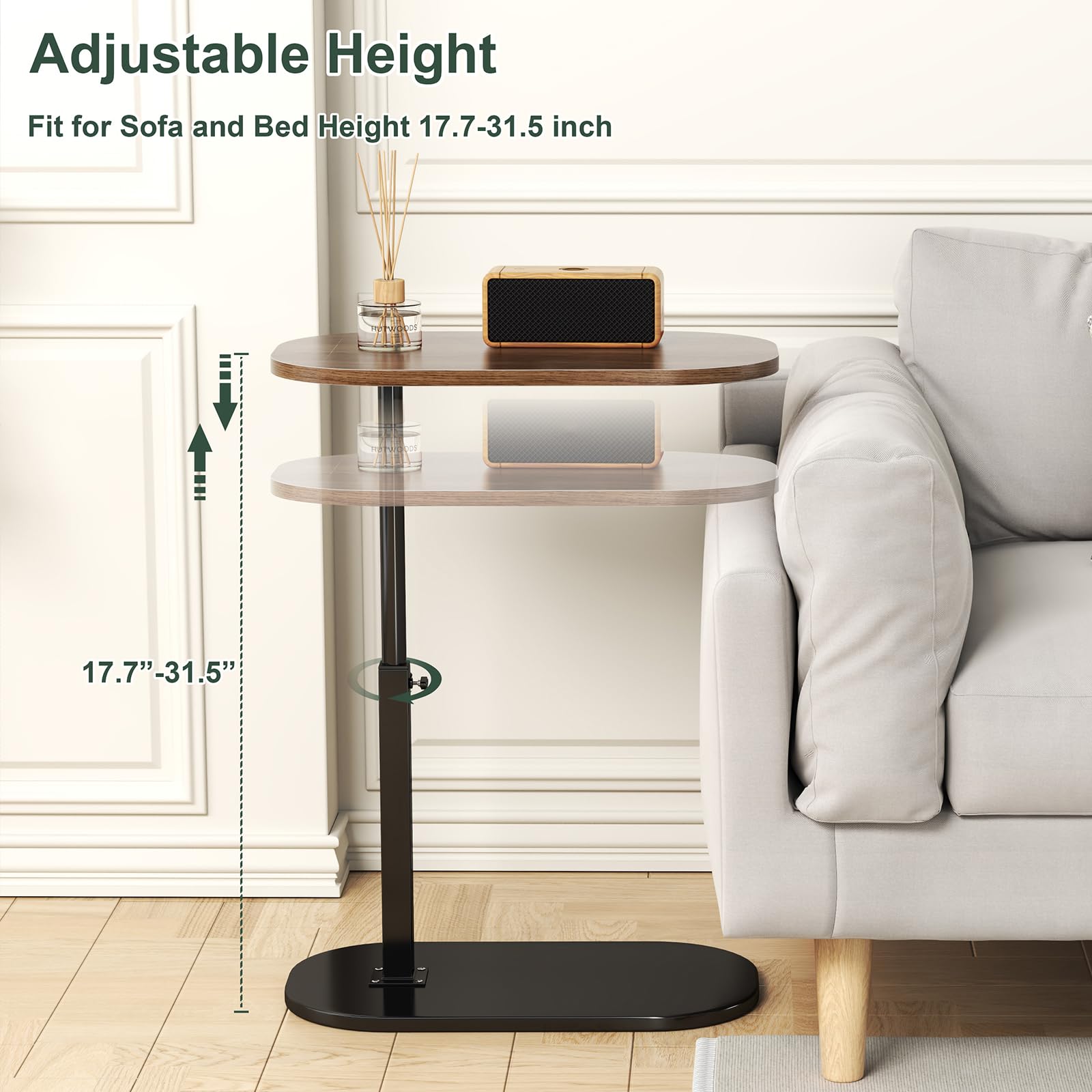 Amazon.com: C Shaped Side Table, Adjustable Height C Shaped End