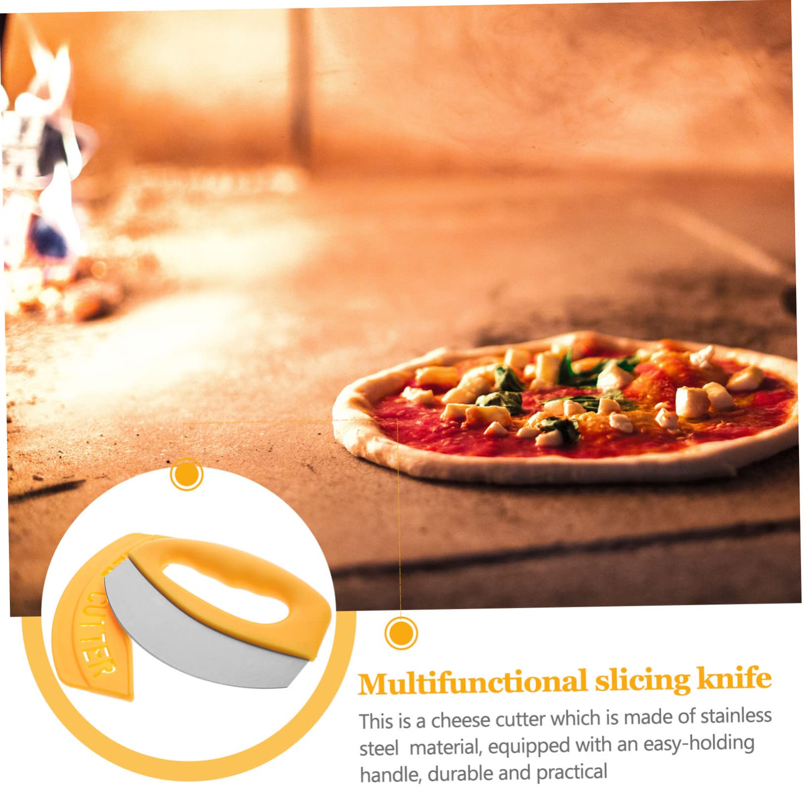 GLEAVI 2Pcs Stainless Steel Pizza Cutter Multi Purpose Slicer for Home Bakery Use for Easy Cutting of More