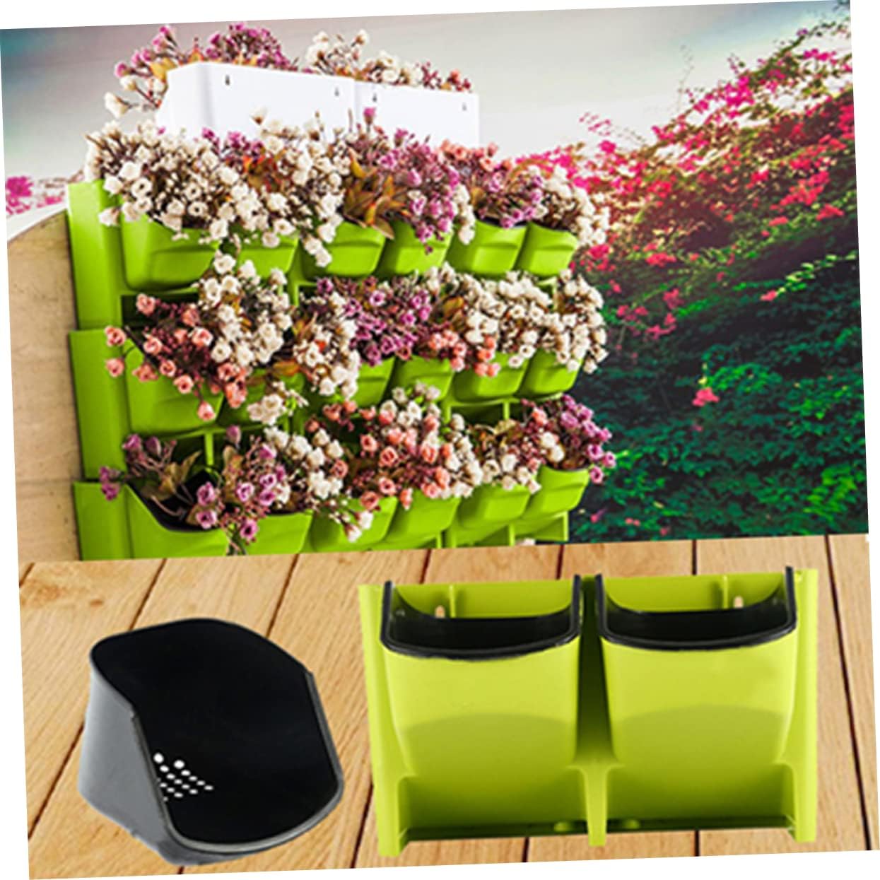 Amosfun Creative Wall Green Wall Mounted Planter for Herbs Vegetables Flowers for Balconies Gardens Indoor Spaces
