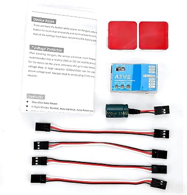 Stabilisateur de contrôleur de vol, contrôleur de vol RC, F50 A 3-Axle Gyro A3 V2 Flight Controller Stabilizer System for RC Fixed-Wing Airplane, RC Model Vehicle Parts & Accs Convient aux débutants