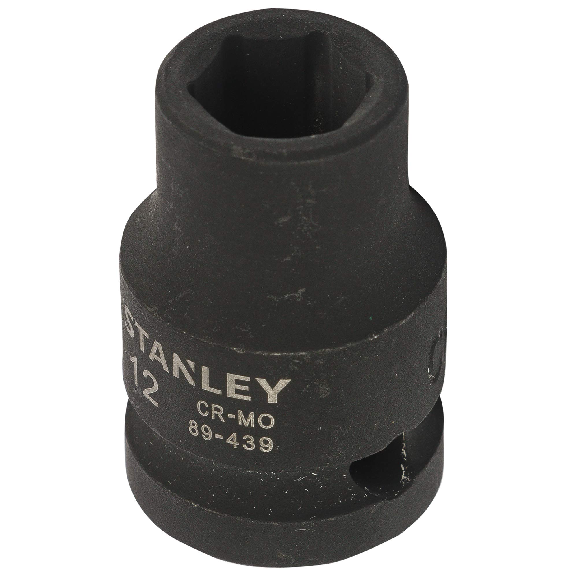STANLEY STMT89439-8B Chrome-Molybdenum Steel 6 Point Impact Socket 1/2 inch 12 mm(Black) 2