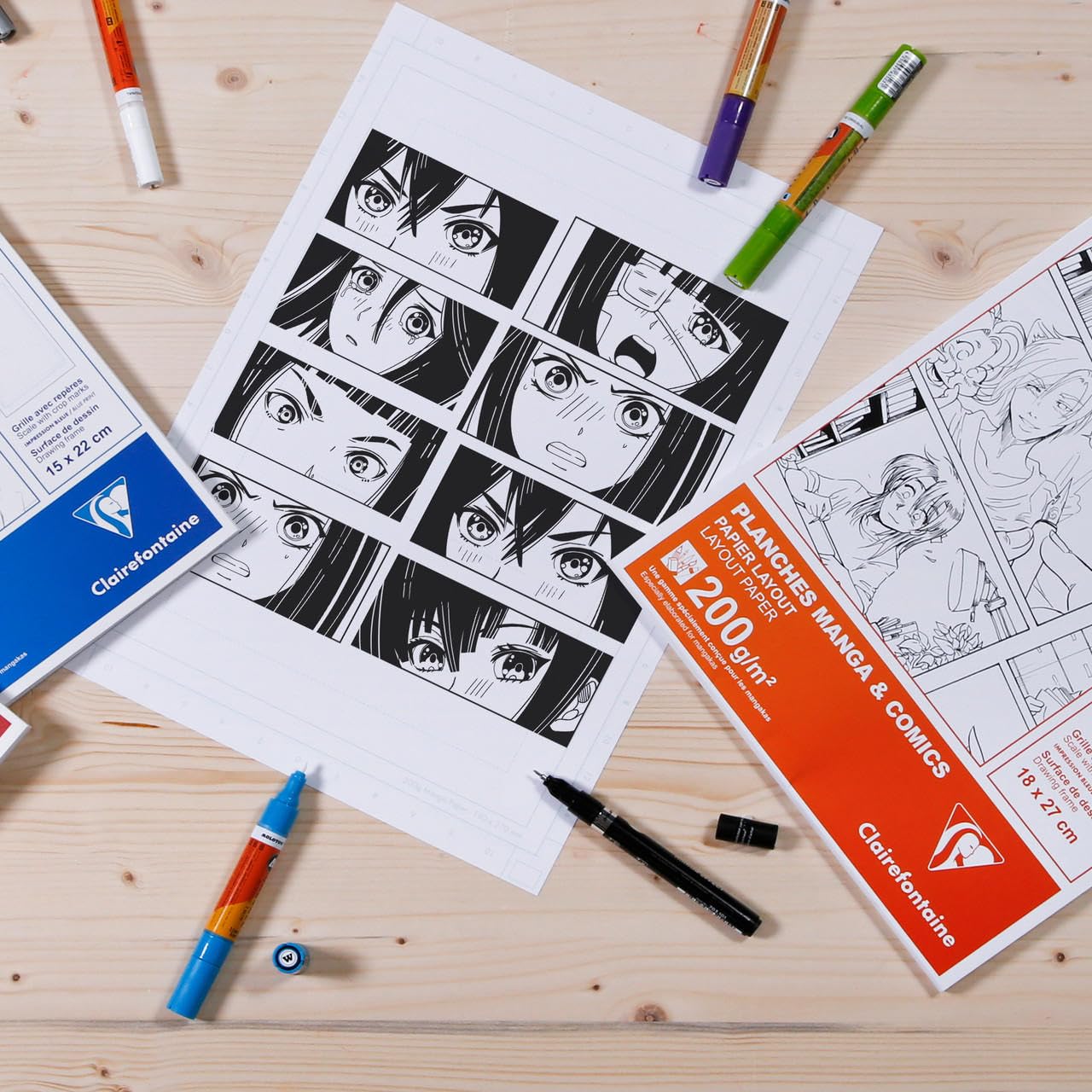 Blocco Storyboard Manga Clairefontaine 100 Fogli - Griglia Semplice A4 55g Per Fumetti - Foto 5