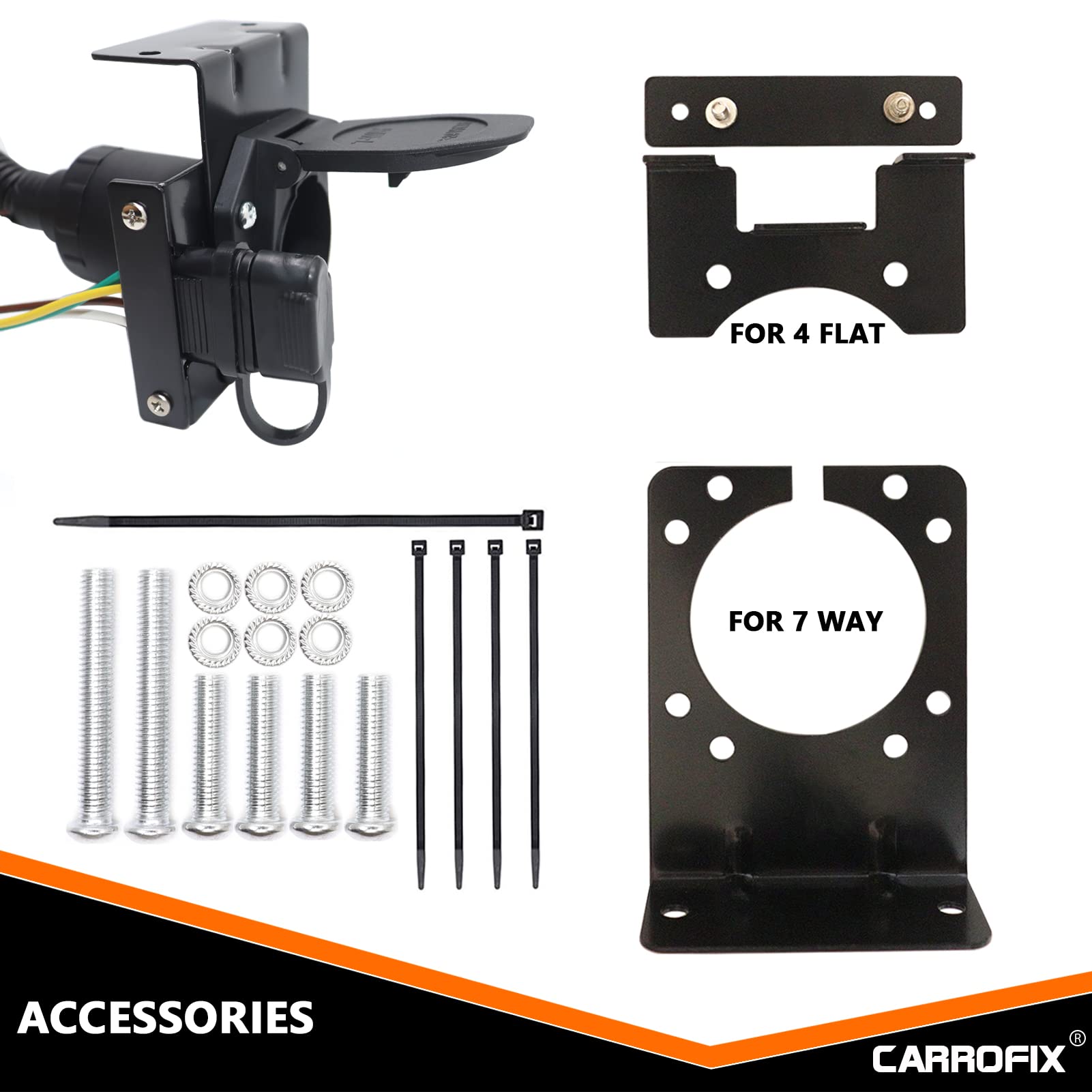 CARROFIX 7 Blade and 4 Way Trailer Wiring Harness for 2007-2013 Toyota Tundra Replacement Vehicle-Side Connector, Factory Tow Package Requried