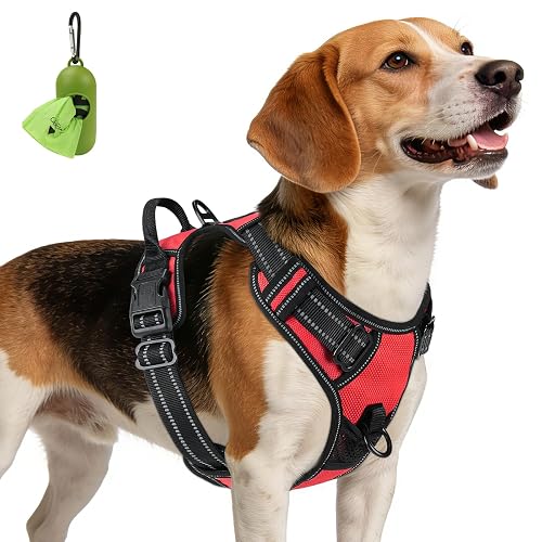 Joytale Arnes Perro Mediano,Chaleco Reflectante Suave Transpirable para Perro,Arnés con Doble Anilla,Arnés…