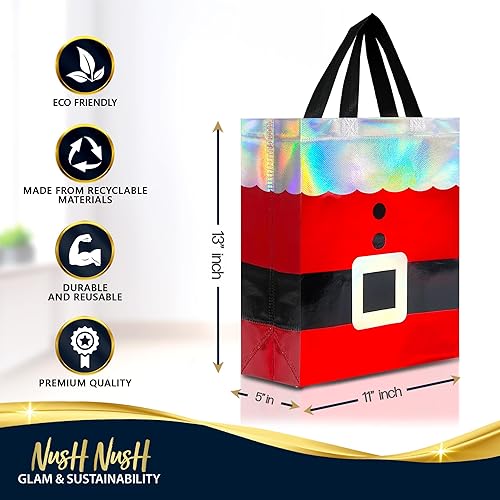 Miniatura 84 de Nush Nush Bolsas de regalo doradas extragrandes – Juego de 12 bolsas de regalo reutilizables extra grandes con asas – Bolsas de regalo XL perfectas