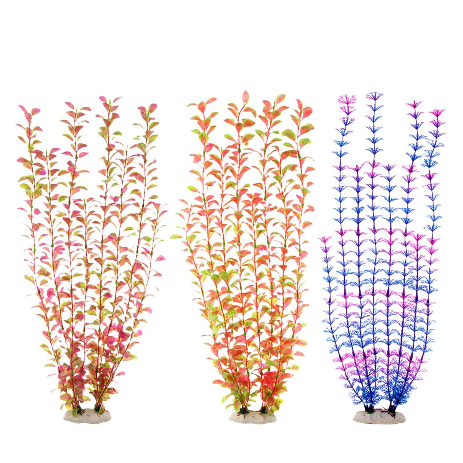 Nucelit Life Like Artificial Aquarium Plant Fishtanks Decorative Tall PVC Plant with Stable Ceramic Base for Fishtanks Landscape Artificial Aquarium