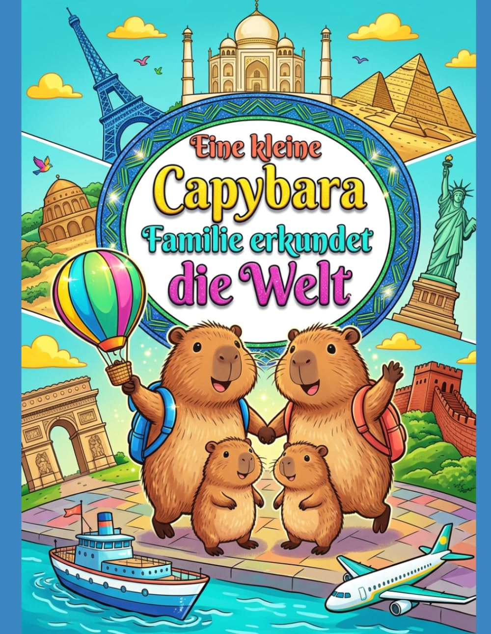 Eine kleine Capybara Familie erkundet die Welt: Außmalspaß für die ganze Familie, egal ob Groß oder Klein