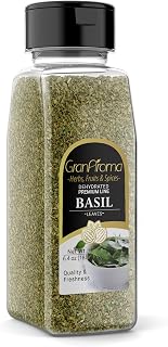 GranAroma Basil Leaves 6.4 oz Dried Cut & Sifted Sweet Basil - Premium Aromatic Spice for Sauces & Marinades