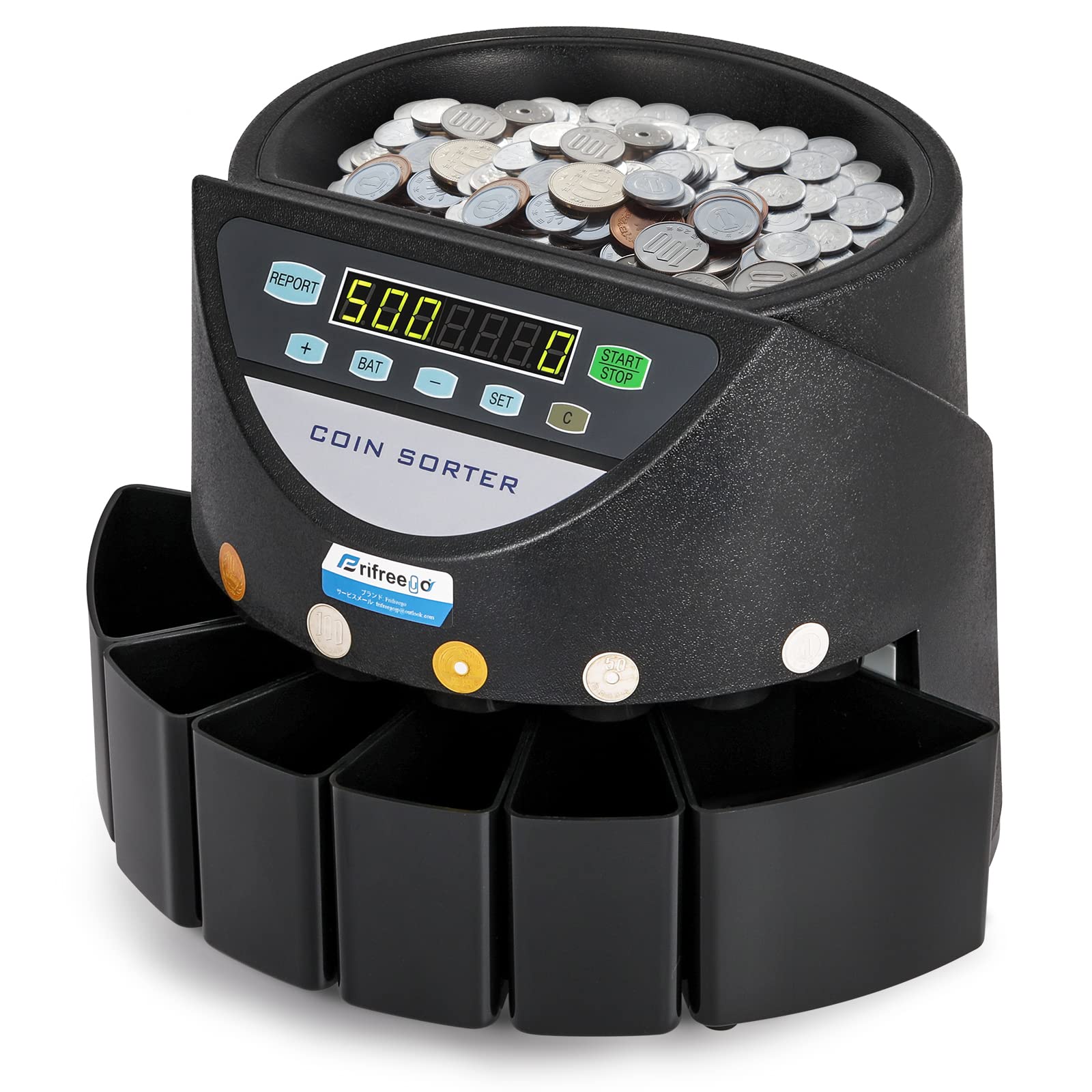 Amazon | Frifreego コインカウンター 自動硬貨計数機 コイン計数機 